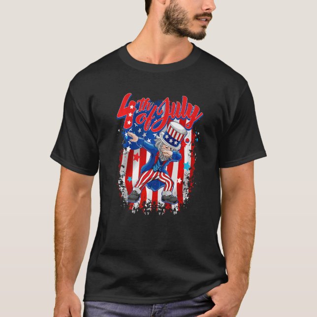 Camiseta Dabbing Tío Sam Cuarto De Julio (Anverso)