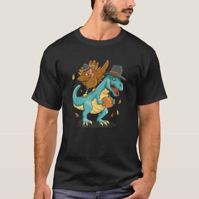 Camiseta Dabbing Turkey En Un Divertido Día De Gracias De D (Anverso)