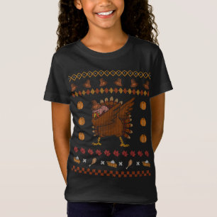 Camiseta Dabbing Turkey Feo Navidades sudoran Graciosas Gra