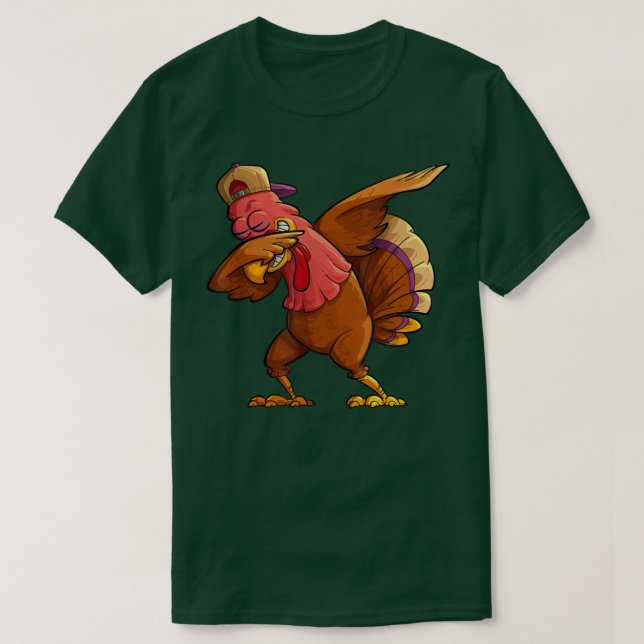 Camiseta Dabbing Turkey Thankending  (Diseño del anverso)