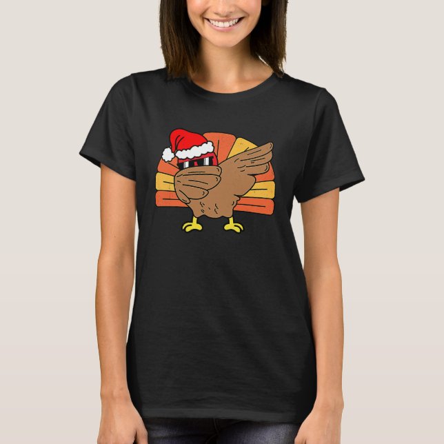 Camiseta Dabbing Turkey Thanksgiving Holiday Pilgrim  Chris (Anverso)