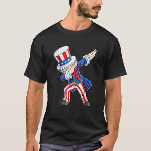 Camiseta Dabbing Uncle Sam 4 De Julio Chica De Niños