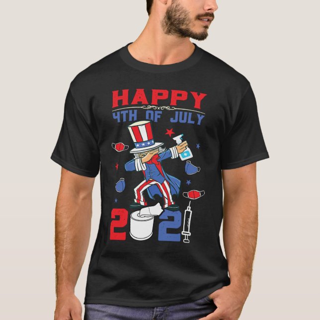 Camiseta Dabbing Uncle Sam 4th of July 2021 kids boys girls (Anverso)