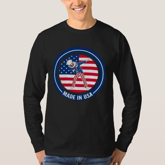Camiseta Dabbing Uncle Sam  4th of July Kids Boys Men (Anverso)