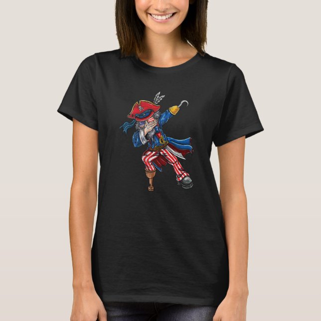 Camiseta Dabbing Uncle Sam Pirate Vintage (Anverso)