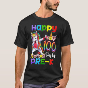 Camiseta Dabbing Unicorn 100° Día de Chicas preescolares Ki