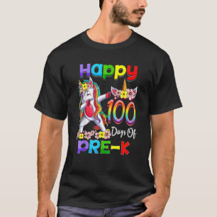 Camiseta Dabbing Unicorn 100° Día de Chicas preescolares Ki