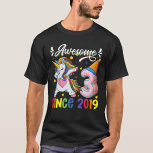 Camiseta Dabbing Unicorn 3er cumpleaños 2019 3 año O