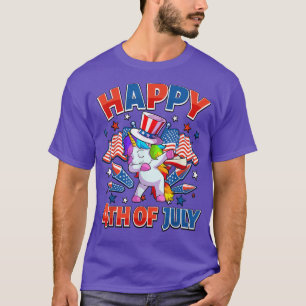 Camiseta Dabbing Unicorn 4 De Julio Chicas Mujeres Estadoun