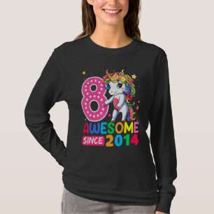 Camiseta Dabbing Unicorn asombroso desde 2014 8th Birthday 