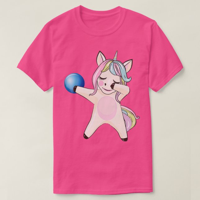 Camiseta Dabbing Unicorn Bowling Who Love T (Diseño del anverso)