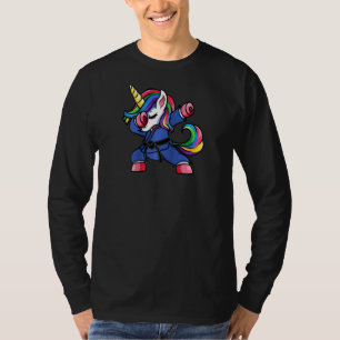 Camiseta Dabbing Unicorn Brasil Jiu Jitsu Mom Tee Bjj Wo