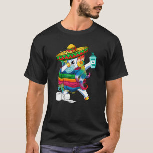 Camiseta Dabbing Unicorn Cinco De Mayo 2022 Máscara Facial