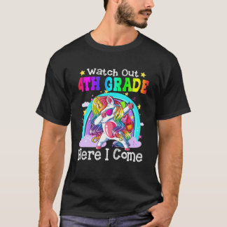 Camiseta Dabbing Unicorn Cuidado 4º Grado Aquí Llego
