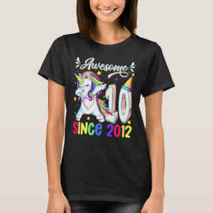Camiseta Dabbing Unicorn Cumpleaños 10º Increíble 2012 10 A