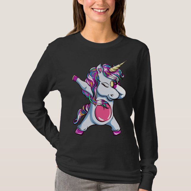 Camiseta Dabbing Unicorn Dab Dance Unicorn Kids Girls (Anverso)