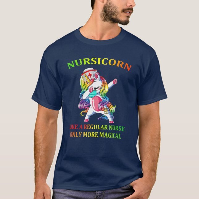 Camiseta Dabbing Unicorn Enfermera divertida (Anverso)