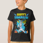 Camiseta Dabbing Unicorn Feliz Hanukkah judío Chanukah<br><div class="desc">Dabbing,  Unicorn,  Happy,  Hanukkah,  Jewish,  Chanukah,  Kids64</div>