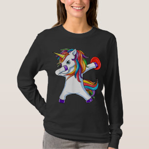 Camiseta Dabbing Unicorn Funny Flying Disk Golf Player