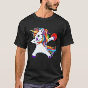 Camiseta Dabbing Unicorn Funny Flying Disk Golf Player Rega