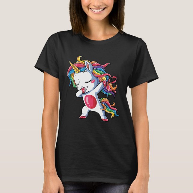 Camiseta Dabbing Unicorn Girls Kids Rainbow Dab Dance Squad (Anverso)