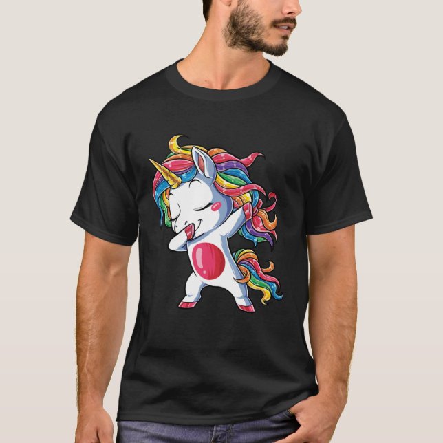Camiseta Dabbing Unicorn Girls Kids Rainbow Dab Dance Squad (Anverso)
