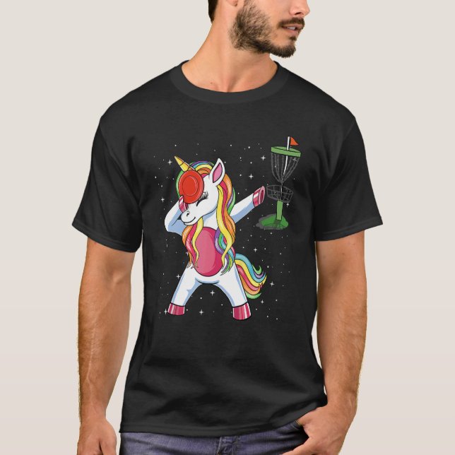 Camiseta Dabbing Unicorn Golf Disk Player Chicas (Anverso)