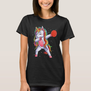 Camiseta Dabbing Unicorn Golfer Flying Disk Golf Player Gi