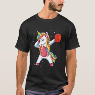 Camiseta Dabbing Unicorn Golfer Flying Disk Golf Player Gir