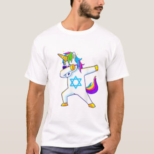 Camiseta Dabbing Unicorn Hanukkah Judío Bailando Chanukah K