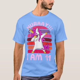 Camiseta Dabbing Unicorn Hurrah Tengo 11 años