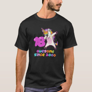 Camiseta Dabbing Unicorn Increíble Desde 2000 Cumpleaños 18