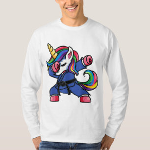 Camiseta Dabbing Unicorn Jiu Jitsu Mom Tee BJJ Wo