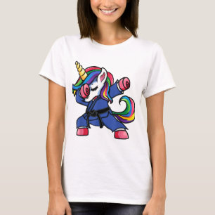 Camiseta Dabbing Unicorn Jiu Jitsu Mom Tee BJJ Wo
