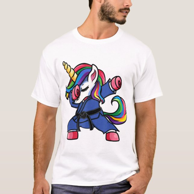 Camiseta Dabbing Unicorn Jiu Jitsu Mom Tee BJJ Wo (Anverso)