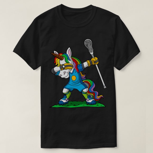 Camiseta Dabbing Unicorn Lacrosse Player Classic TShirt (Diseño del anverso)