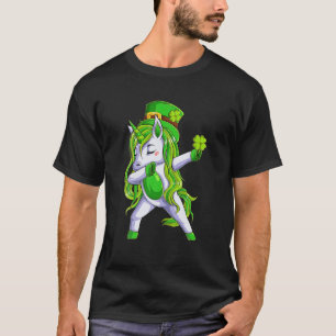 Camiseta Dabbing Unicorn Leprechaun St Patricks Day Para La