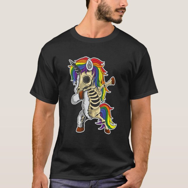 Camiseta Dabbing Unicorn Lgbt Pride   Halloween 2022   Cute (Anverso)