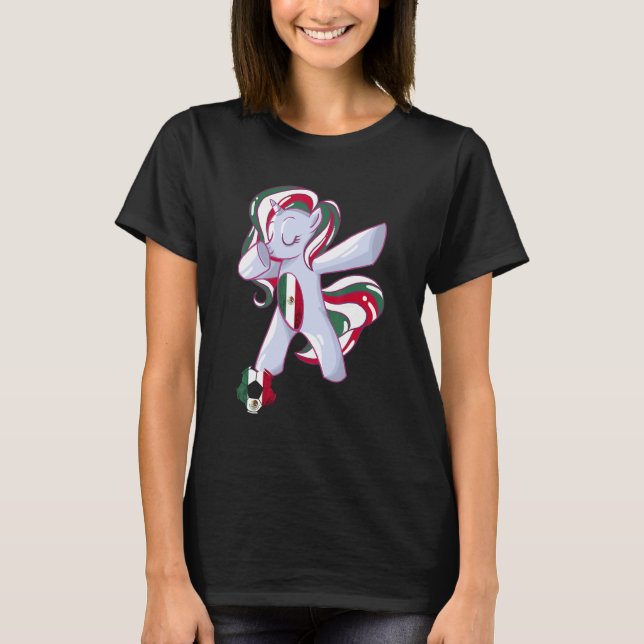 Camiseta Dabbing Unicorn Mexico Flag Mexican Flag Mexican S (Anverso)