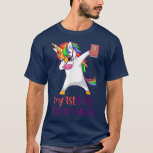 Camiseta Dabbing Unicorn Mi primera comunión cristiana
