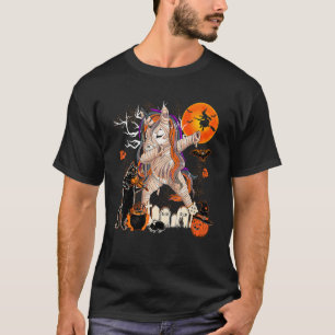 Camiseta Dabbing Unicorn Mummy Espantosa Gato de Halloween