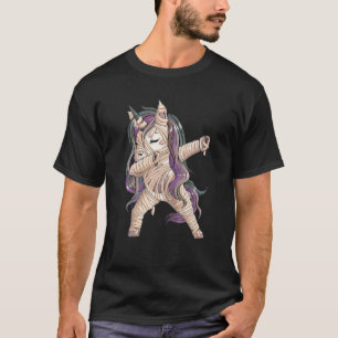 Camiseta Dabbing Unicorn Mummy Spooky Halloween Tee Kids Gi