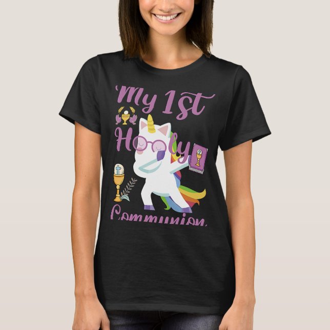Camiseta Dabbing Unicorn My First Holy Communion (Anverso)