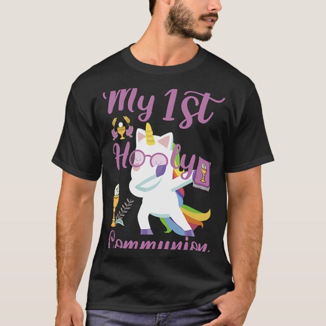 Camiseta Dabbing Unicorn My First Holy Communion (Anverso)