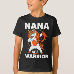 Camiseta Dabbing unicorn Naranja de cinta apoyo Leukemia Aw