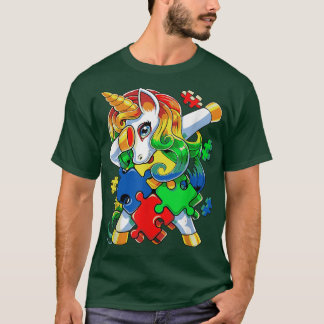 Camiseta Dabbing Unicorn Pieza de rompecabezas Autismo Cuid