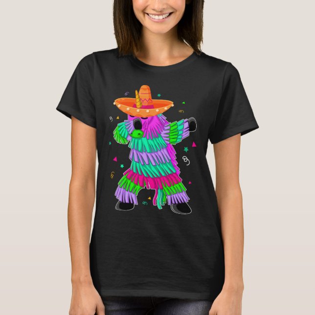 Camiseta Dabbing Unicorn Pinata Mexican Fiesta Cinco De May (Anverso)
