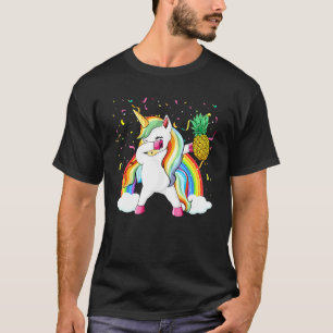 Camiseta Dabbing Unicorn Pineapple Sarcástico Unicornio