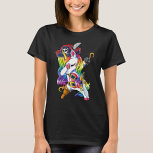 Camiseta Dabbing Unicorn Pirate Jolly Roger Costume
