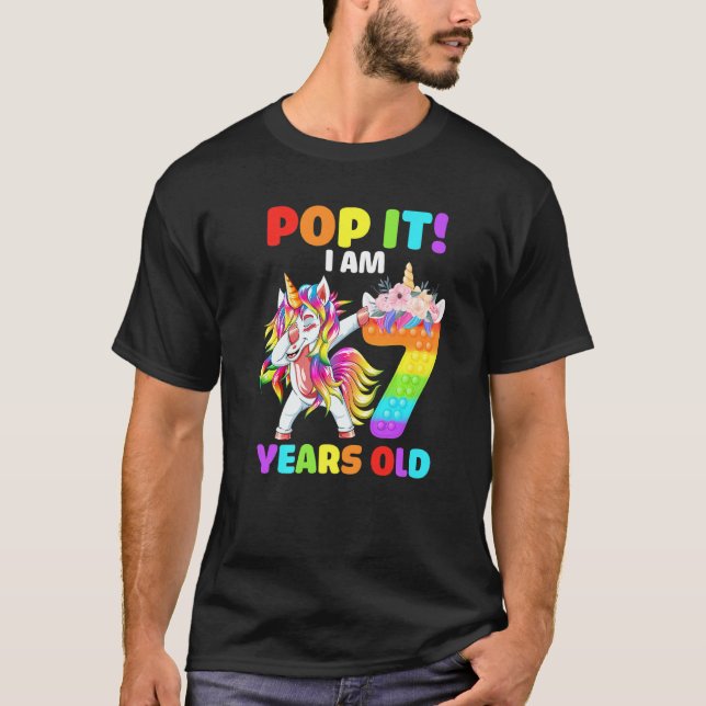 Camiseta Dabbing Unicorn Pop I Am 7 Yenes Kids 7B (Anverso)